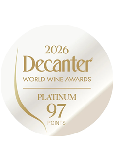 2026年<br/>世界葡萄酒大赛97分白金奖<br/>DECANTER WORLD WINE AWARDS<br/>梦蒂贝罗庄园特选西拉红葡萄酒 2024